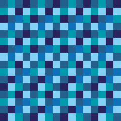 Seamless blue multi coloured square pattern background