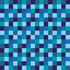 Seamless blue multi coloured square pattern background