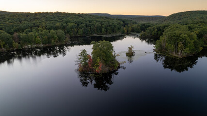 Fototapeta premium Sunset over the lake in upstate New York