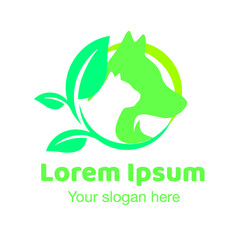 vector logo template for company vet pet care green