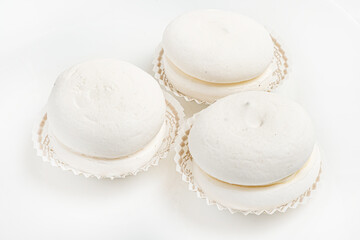 meringue dessert on the white