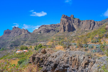Mountains of the island of Gran Canaria, originally - this is a volcano and the landscape was formed as a result of its activity