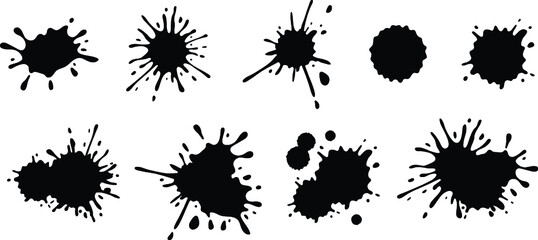 Ink Splatter Clipart Set - obrazy, fototapety, plakaty