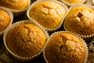 Close-up of some homemade muffins