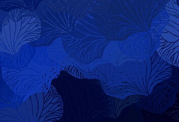 Dark BLUE vector texture with abstract forms.