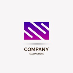 abstract logo with beautiful gradient color graphic vector design