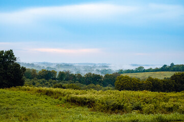 fog rolling in the valley