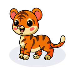 Obraz na płótnie Canvas Cute happy baby tiger cartoon