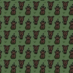 seamless pattern of cute dog cartoon