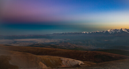 sunset in the mountains
