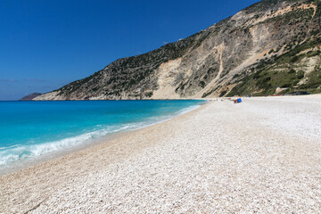 Fototapeta na wymiar Myrtos Beach at Kefalonia, Ionian Islands, Greece