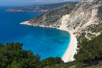 Myrtos Beach at Kefalonia, Ionian Islands, Greece