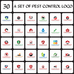 a set of pets control logo , a set of pesticide logo