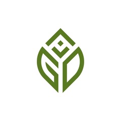 Initial Letter AGD Leaf Logo Design vector