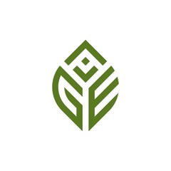 Initial Letter AGE Leaf Logo Design vector
