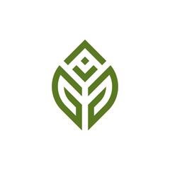 Initial Letter AGG Leaf Logo Design vector