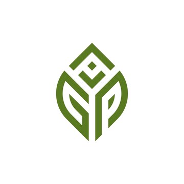 Initial Letter AGP Leaf Logo Design vector