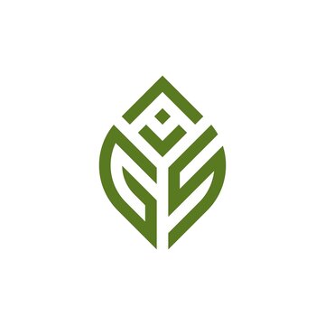 Initial Letter AGS Leaf Logo Design vector