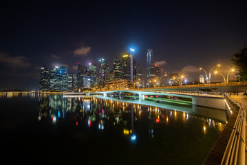 Obraz premium Singapore by Night, Location Marina Bay