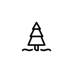 Pine Tree Nature Monoline Symbol Icon Logo for Graphic Design, UI UX, Game, Android Software, and Website.