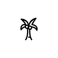 Palm Tree Nature Monoline Symbol Icon Logo for Graphic Design, UI UX, Game, Android Software, and Website.
