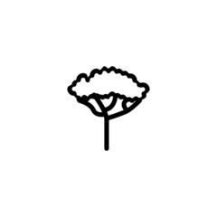 Acacian Tree Nature Monoline Symbol Icon Logo for Graphic Design, UI UX, Game, Android Software, and Website.