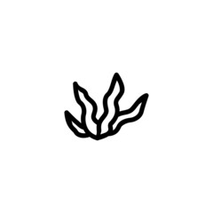 Sea Weed Nature Monoline Symbol Icon Logo for Graphic Design, UI UX, Game, Android Software, and Website.