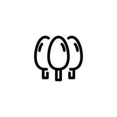 Oval Tree Nature Monoline Symbol Icon Logo for Graphic Design, UI UX, Game, Android Software, and Website.