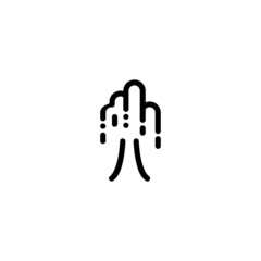 Weeping Tree Nature Monoline Symbol Icon Logo for Graphic Design, UI UX, Game, Android Software, and Website.