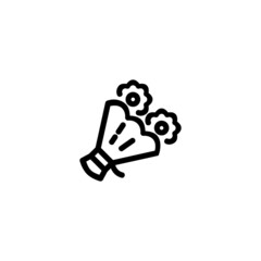 Bouquet Nature Monoline Symbol Icon Logo for Graphic Design, UI UX, Game, Android Software, and Website.