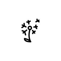 Dandelion Nature Monoline Symbol Icon Logo for Graphic Design, UI UX, Game, Android Software, and Website.