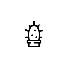 Potted Cactus Nature Monoline Symbol Icon Logo for Graphic Design, UI UX, Game, Android Software, and Website.