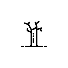 Dead Tree Nature Monoline Symbol Icon Logo for Graphic Design, UI UX, Game, Android Software, and Website.