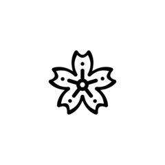 Cherry Blossom Nature Monoline Symbol Icon Logo for Graphic Design, UI UX, Game, Android Software, and Website.