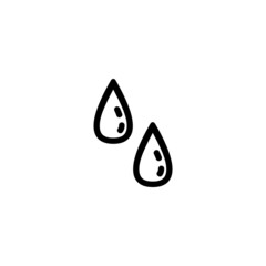 Waterdrop Nature Monoline Symbol Icon Logo for Graphic Design, UI UX, Game, Android Software, and Website.