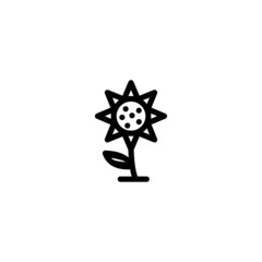 Sun Flower Nature Monoline Symbol Icon Logo for Graphic Design, UI UX, Game, Android Software, and Website.