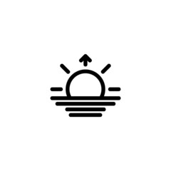 Sunrise Nature Monoline Symbol Icon Logo for Graphic Design, UI UX, Game, Android Software, and Website.