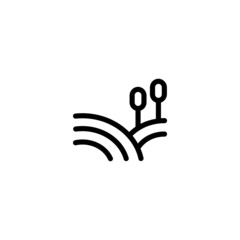 Farm Field Nature Monoline Symbol Icon Logo for Graphic Design, UI UX, Game, Android Software, and Website.
