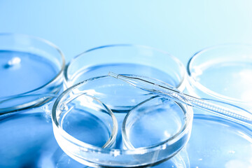 abstract laboratory medical background. petri dishes, test tubes