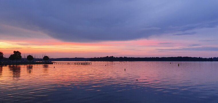 Abendrot Sonnenuntergang Chiemsee