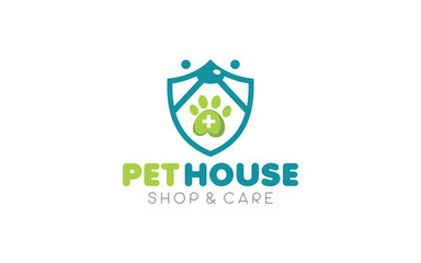 Illustration vector graphic of paw clinic and care business logo design template