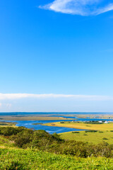 北海道　琵琶瀬展望台より霧多布湿原望む