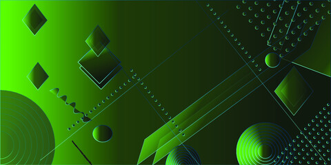 Green Abstract Background With Lines