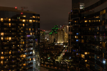 Fototapeta na wymiar Scenic long exposure night downtown San Diego vista at night, Southern California