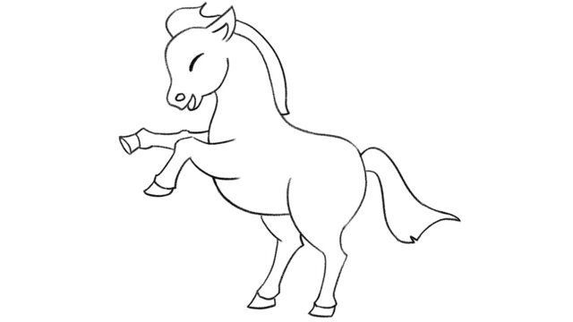 Horse Animal line drawing coloring templates for art class