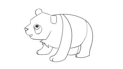 Panda Animal line drawing coloring templates for art class