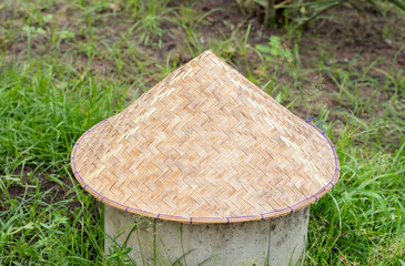 Vietnamese conical hat (Non La). Close-up.