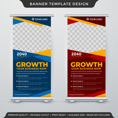 corporate stand banner template design with abstract style use for promotion display and business cover