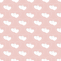 Hearts cute pastel seamless pattern. for background, valentine, illustration, wallpaper, wrapping paper, fabric