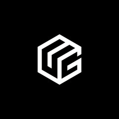 Abstract letter UG, GU logo design vector
